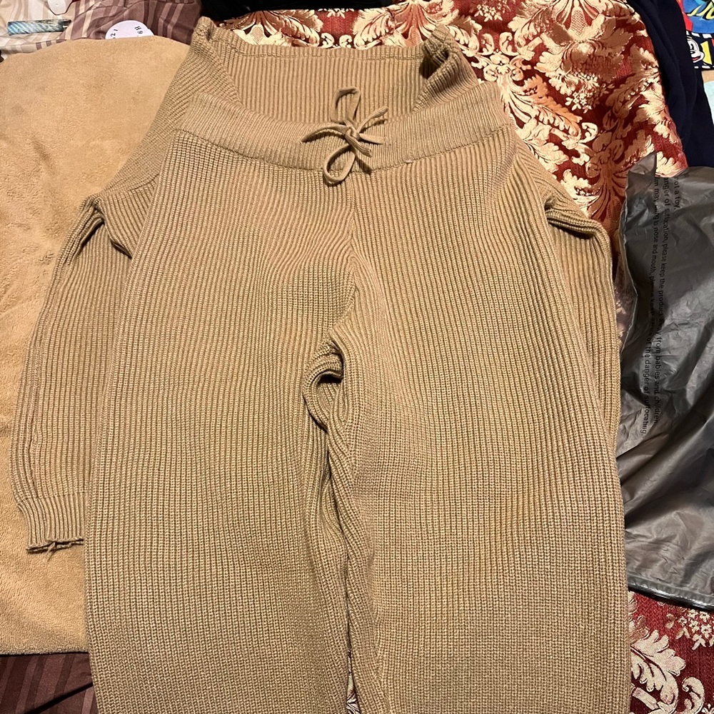 Tan 2 piece sweater set
